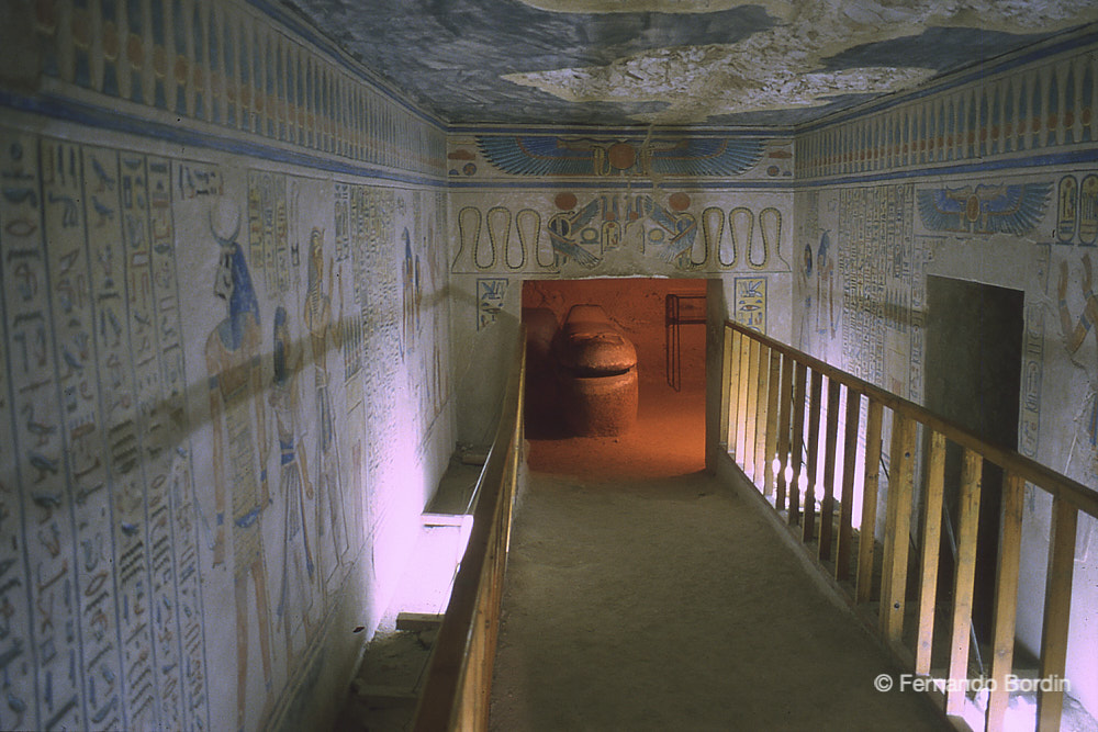 April - 1984
Tomb of Amonherkhepshef (son of Ramses III) in the Valley of the Queens.
The valley was the burial place of the queens and princes sons of the pharaohs.