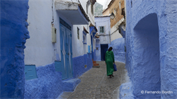 The ancient medina of Chefchaouen, in Morocco, is set between the mountains and the sky whose brilliant shades of blue 
seem to have harmoniously crept into much of the irregular and bizarre architecture. 
Its alleys are enchanted places teeming with life with absolutely original and unique features. 
The atmosphere is truly magical. (2015)